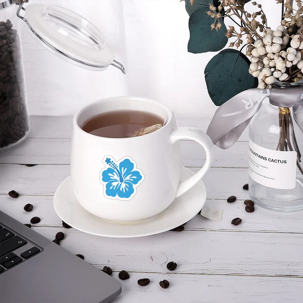 60/120PCS Hibiscus Flower Graffiti Sticker Car Luggage Water Cup Computer Stationery Laptop Sticker