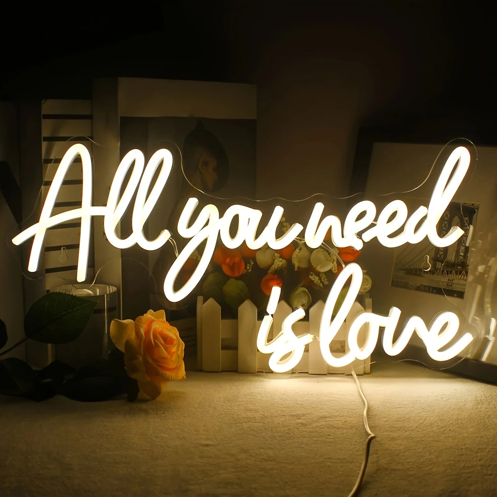 All You Need Is Love Neon Sign LED Neon Light Wall Decor for Bedroom Party Birthday Wedding Party Gift for Friend USB Powered