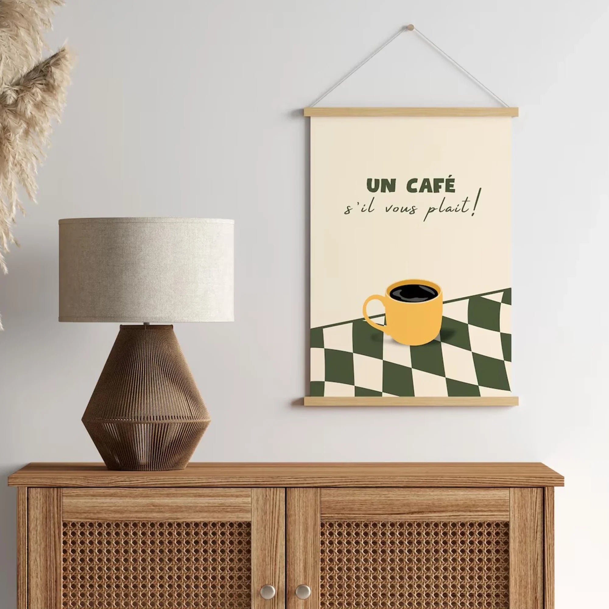 Un Cafe S'il Vous Plait French Cafe Wall Art Print Canvas Painting Poster Picture For Kitchen Living Room,Bedroom Home Decor