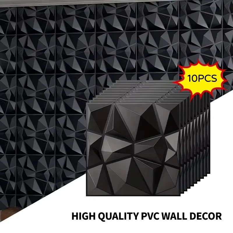 10PCS 30x30cm Wall Sticker 3D Wall Panels Indoor Wall Decoration For Living Room Bedroom Hotel Office Mural Tile-Panel-Mold