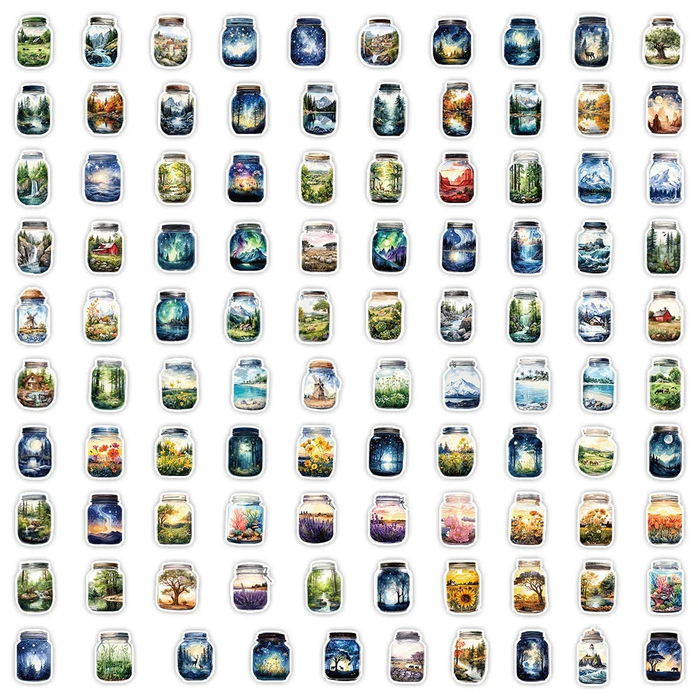 10/30/50/100pcs Cute INS Style Bottle World Cartoon Stickers Decals Laptop Scrapbook Phone Planner Aesthetic Sticker Kids Toys