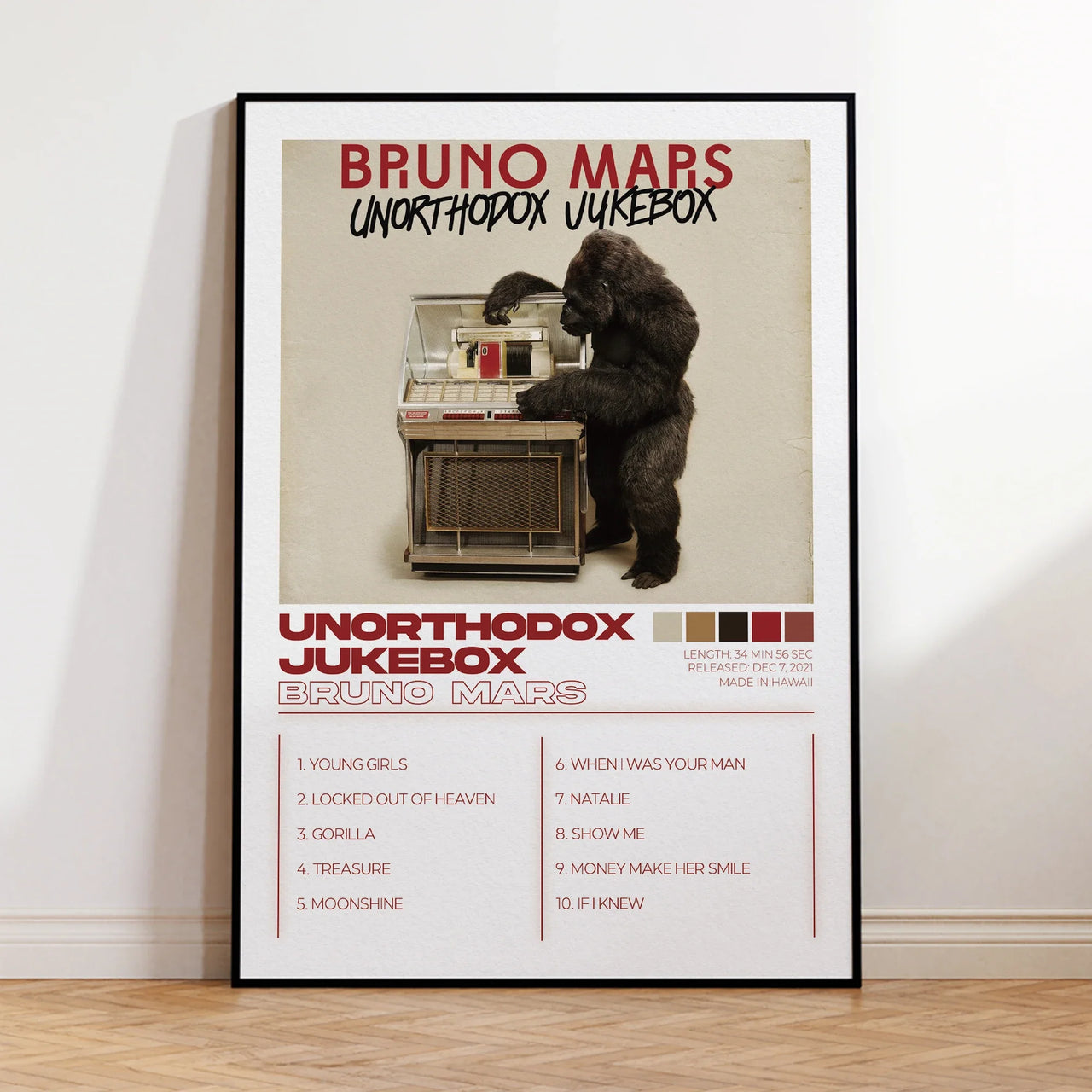 Modern Bruno Mars Albums Art Cover Music Songs Rap Wall Art Canvas Painting Posters For Living Room Home Decor