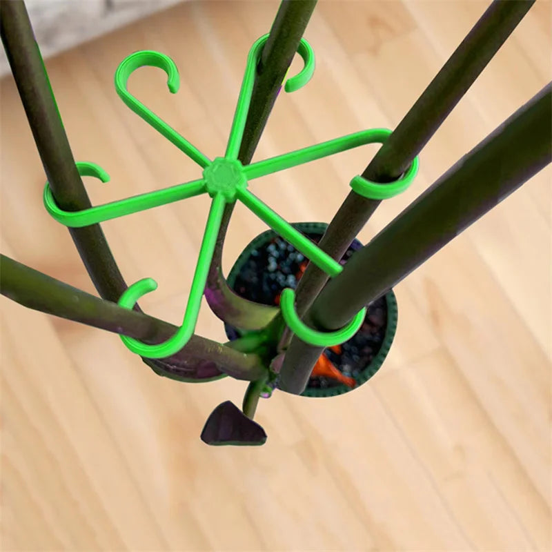 4Pcs Hanging Plant Stand Anti-Toppling Support Pole Plastic Hooks Fixator Flower Hydroponic Folding Fixed Garden Accessories