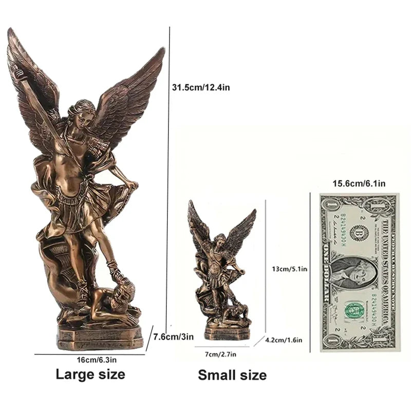 San Miguel Arcangel Statue St Michael Statue Resin Saint Archangel Michael Statue Saint Michael Collection Figurine Decor