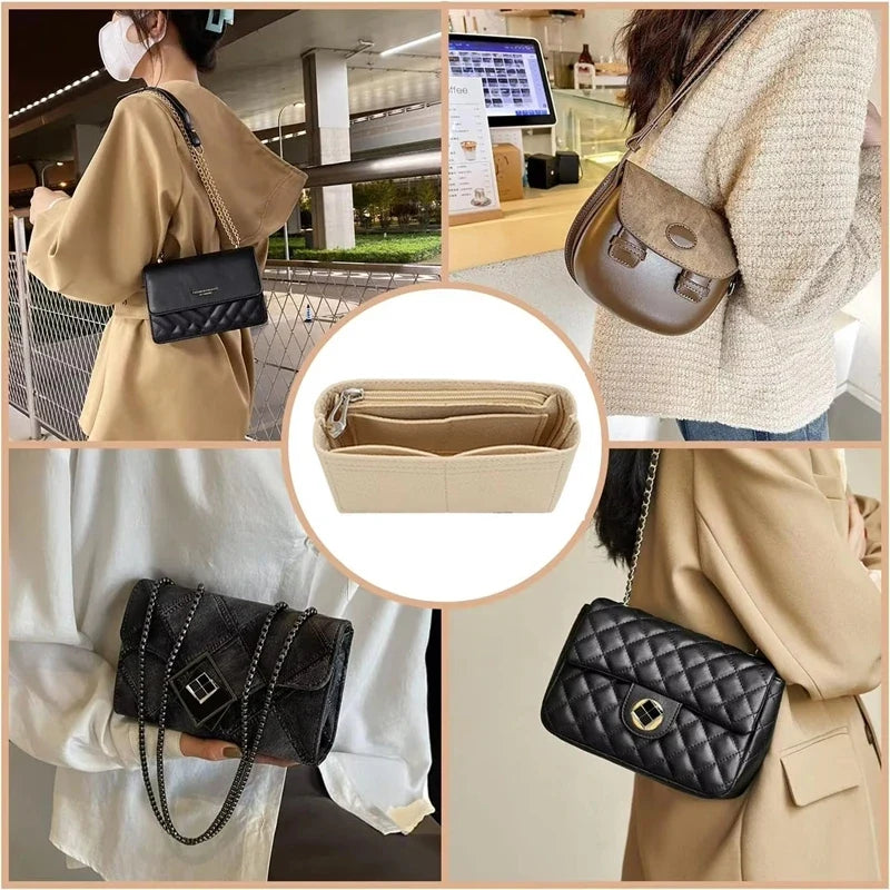 Bag Organizer for Longchamp Small Tote Bag Timid Bags Storage & Finishing Inner Liner Handbags Insert Organizer Fit Mini Size