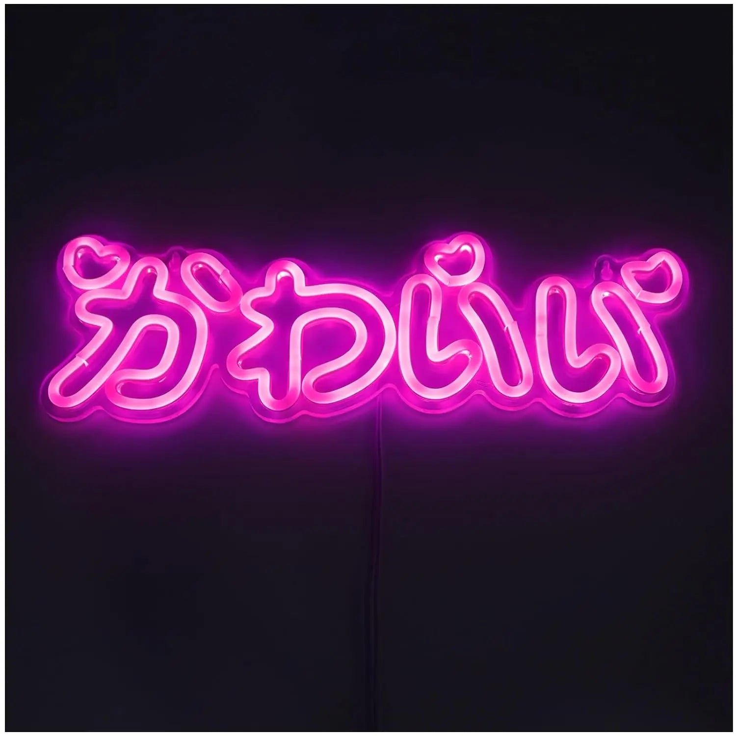 Cute Neon Sign LED Japanese Pink Neon Light Japanese Style Interior Neon for Girls Bedroom Bar Beauty Salon Decor Birthday Gift