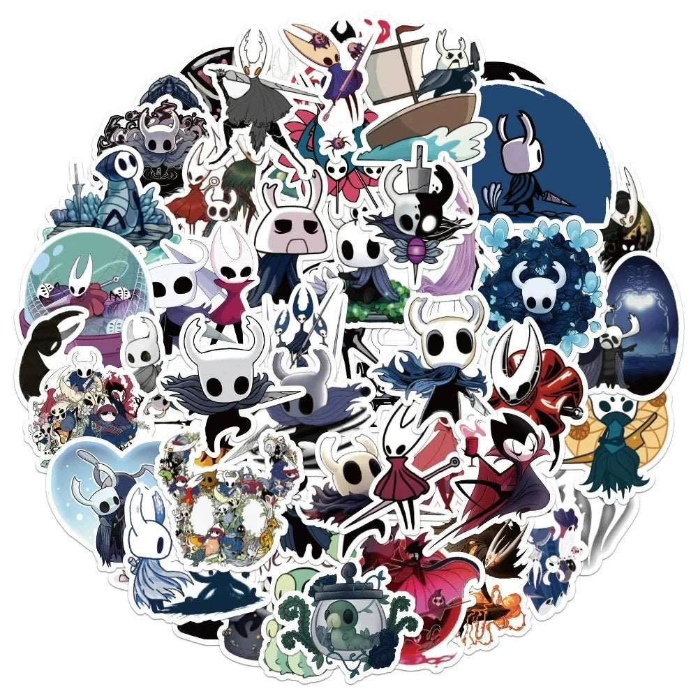 50/100PCS Hollow Knight Graffiti Stickers Cartoon Game DIY Creative Skateboard Luggage Stationery Stickers