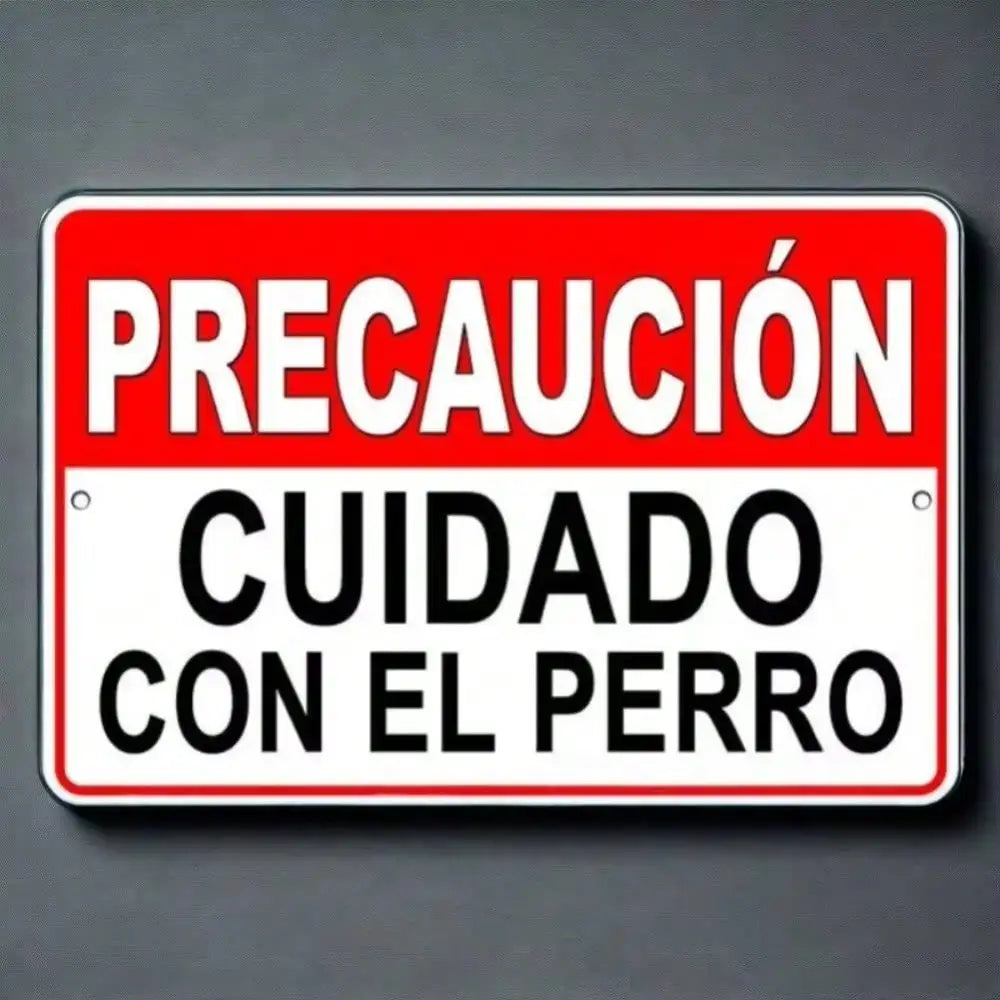 Spanish 'Beware of Dog' Sign – Precaución Cuidado Con El Perro Bite | Rustic Warning Decor,room decor，halloween decor，home decor