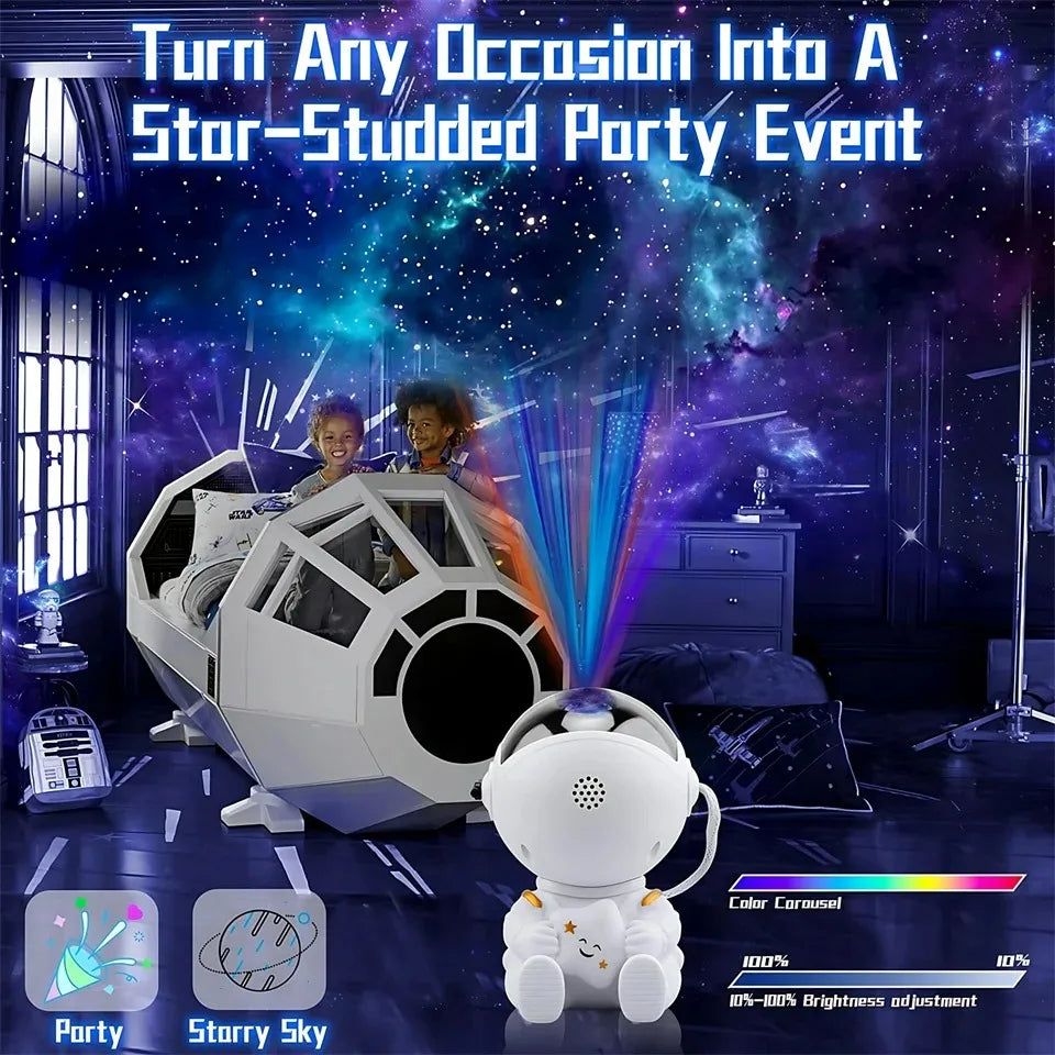 Star Projector Galaxy Night Light Astronaut Space Projector Starry Nebula Ceiling LED Lamp for Bedroom Home Decorative Kids Gift