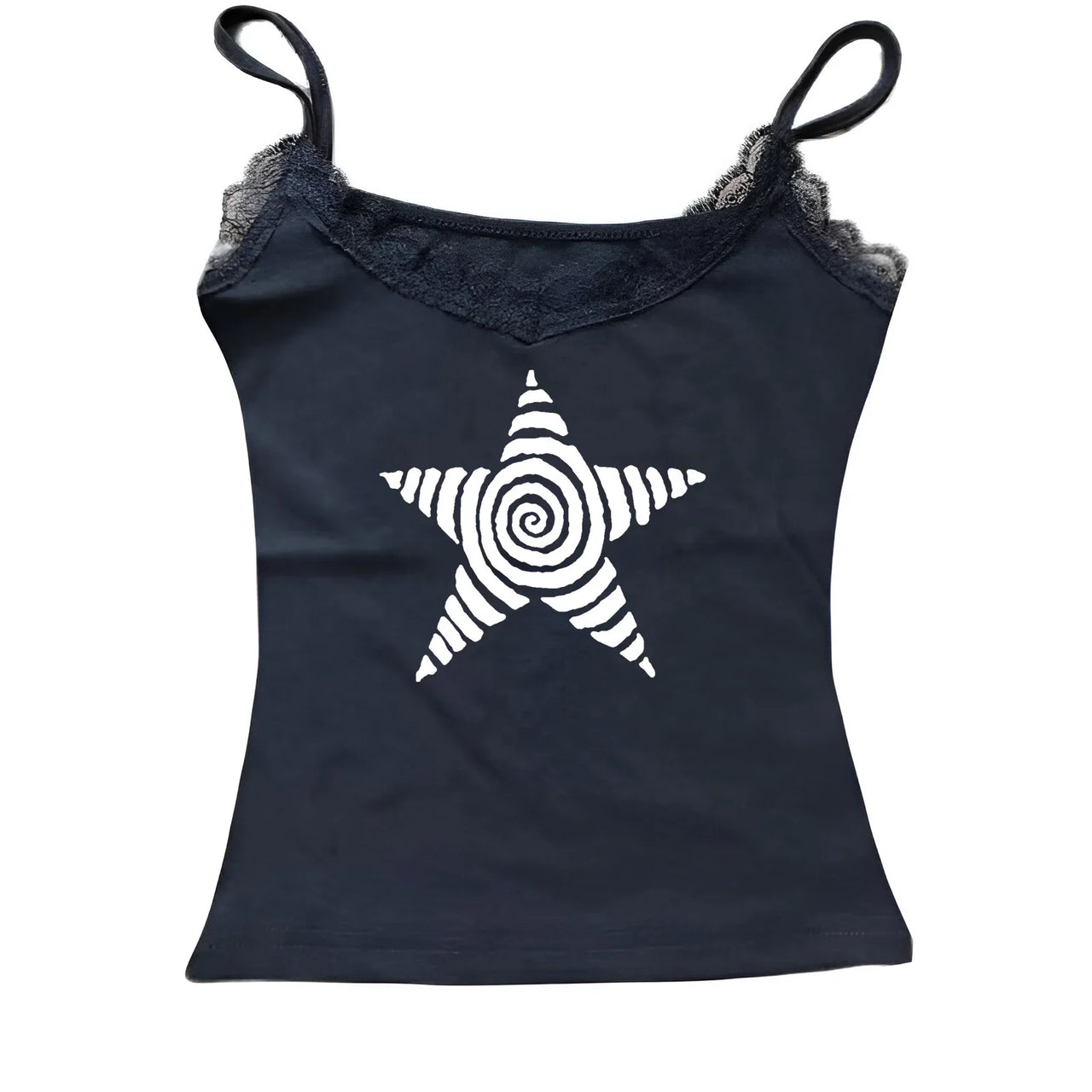 Women's Harajuku 2025 Summer Casual T-Shirt Y2K Retro Streetwear Halter Neck Print Fake Two-Piece Set Fashionable Street Style