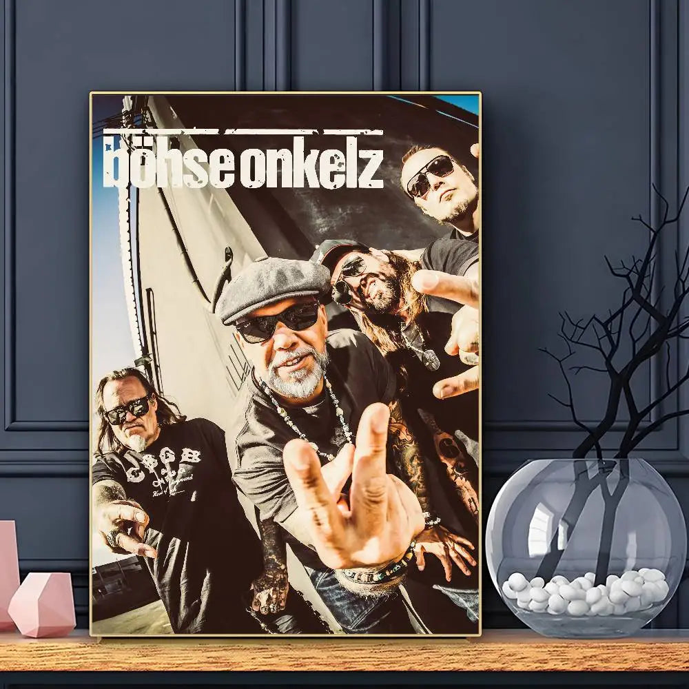 B-Bohse O-Onkelz Rock Poster HD Sticky Wall Art Printing Waterproof Home Living Bed Room Bar Aesthetic Decor