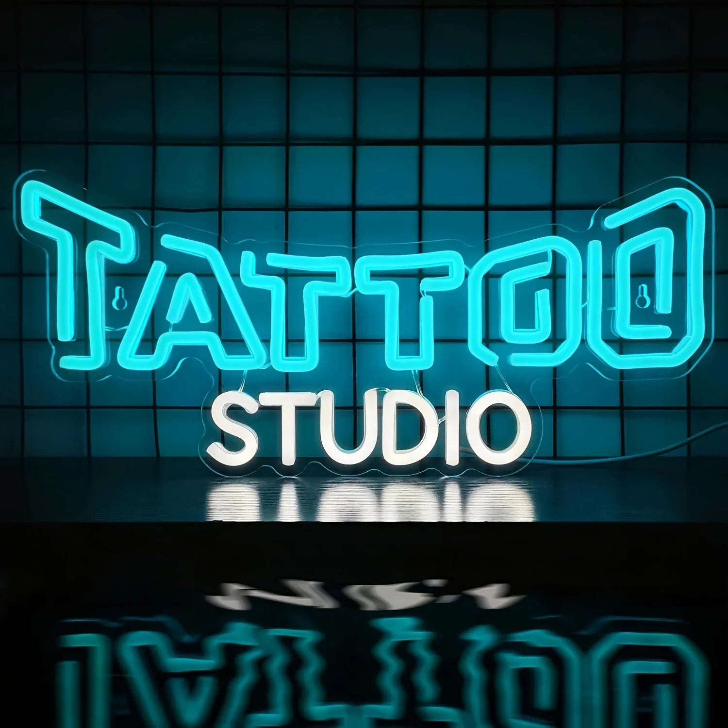 Tattoo Studio Neon Sign Blue White Glow Professional Led Light for Tattoo Shop Bar Club Home Wall Decor Custom Business Sign Art