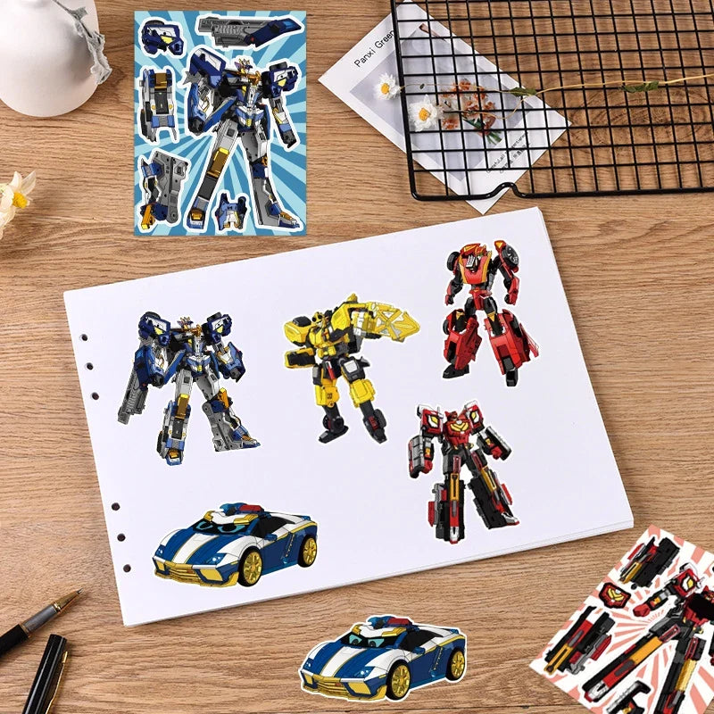 8/16/24PCS Machine Warrior Puzzle Stickers DIY Handicraft Notebook Stationery Helmet Stickers