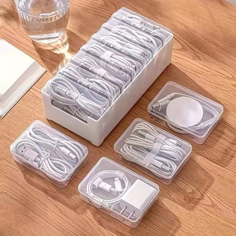 Cable Jewelry Accessories Organizer Storage Box Durable Plastic Daily Office Supplies Sundries Charging Cord Management Storage