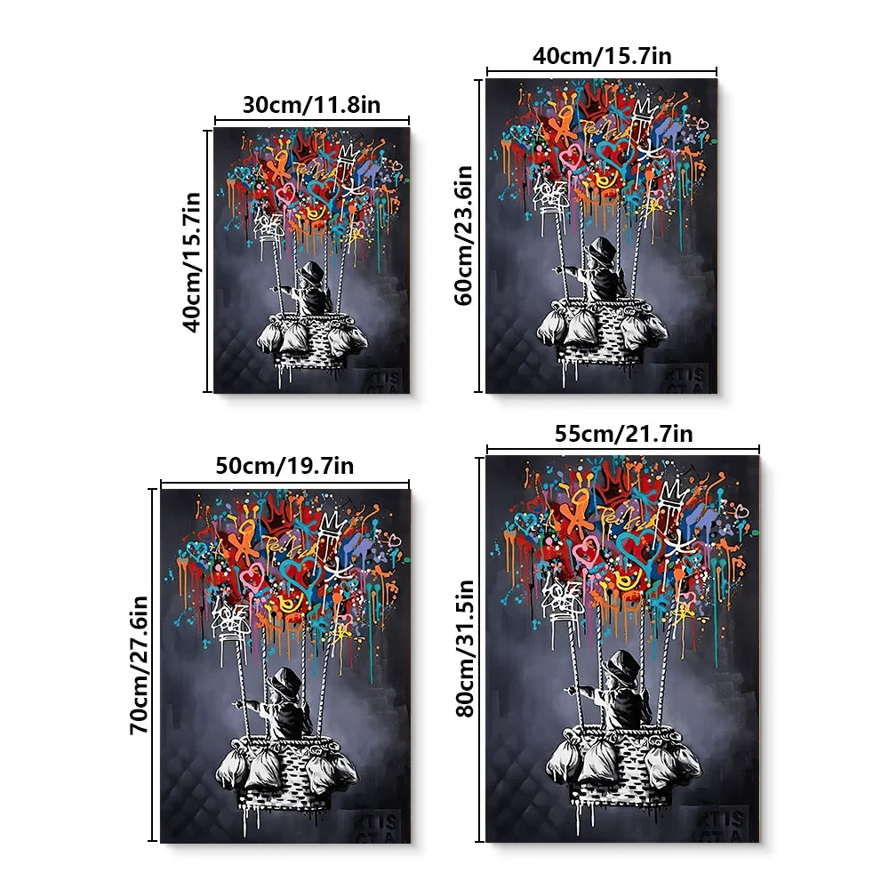 Classic Abstract Wall Art Banksy Street Graffiti Wall Art HD Canvas Print Poster Home Living Room Bedroom Decoration