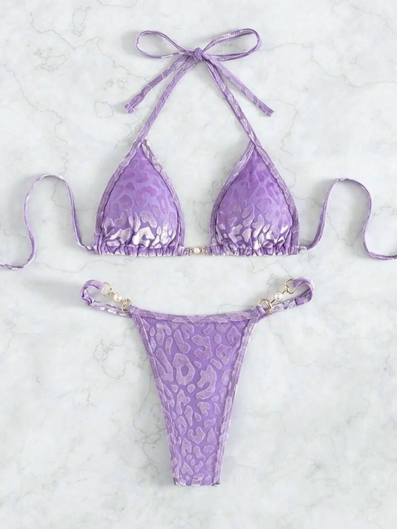 Shiny Pink Micro Bikini 2026 Mujer Women Sexy PU Pearls Push Up Thong Swimsuit Summer Bathing Suit Bandage Holiday Swimwear