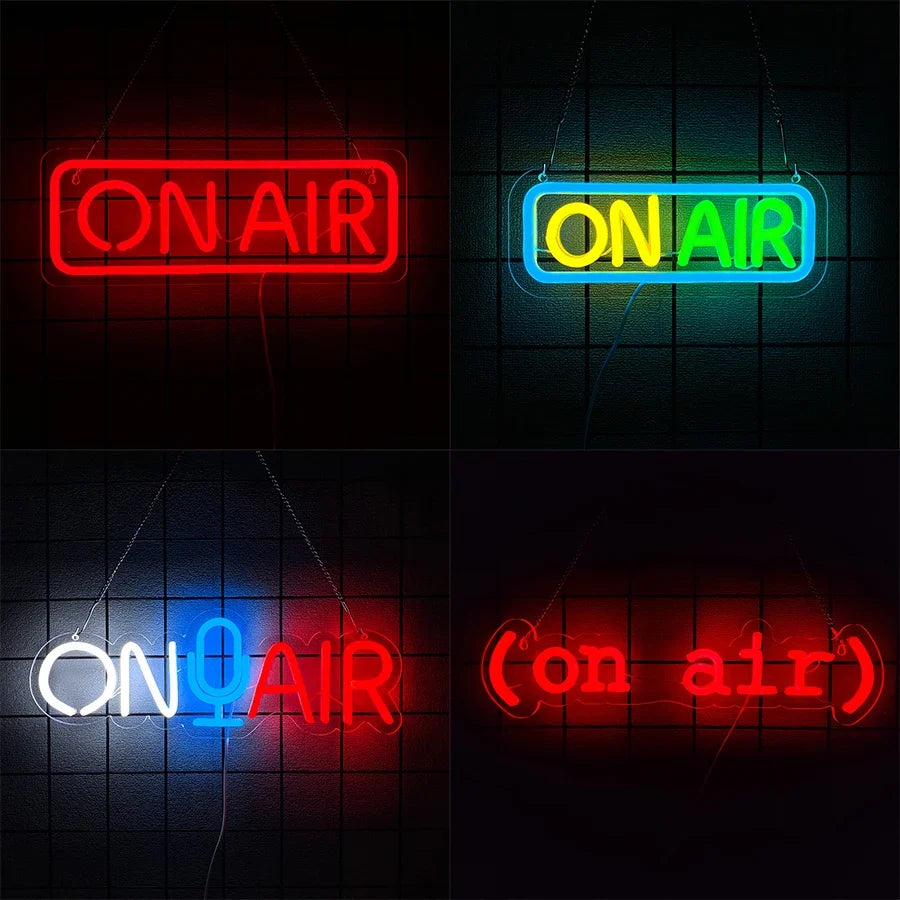 On Air Series Neon Signs, Used For Decor Of Recording Studio, Broadcasting Studio And Music Studio, And As Gifts For Gamers.