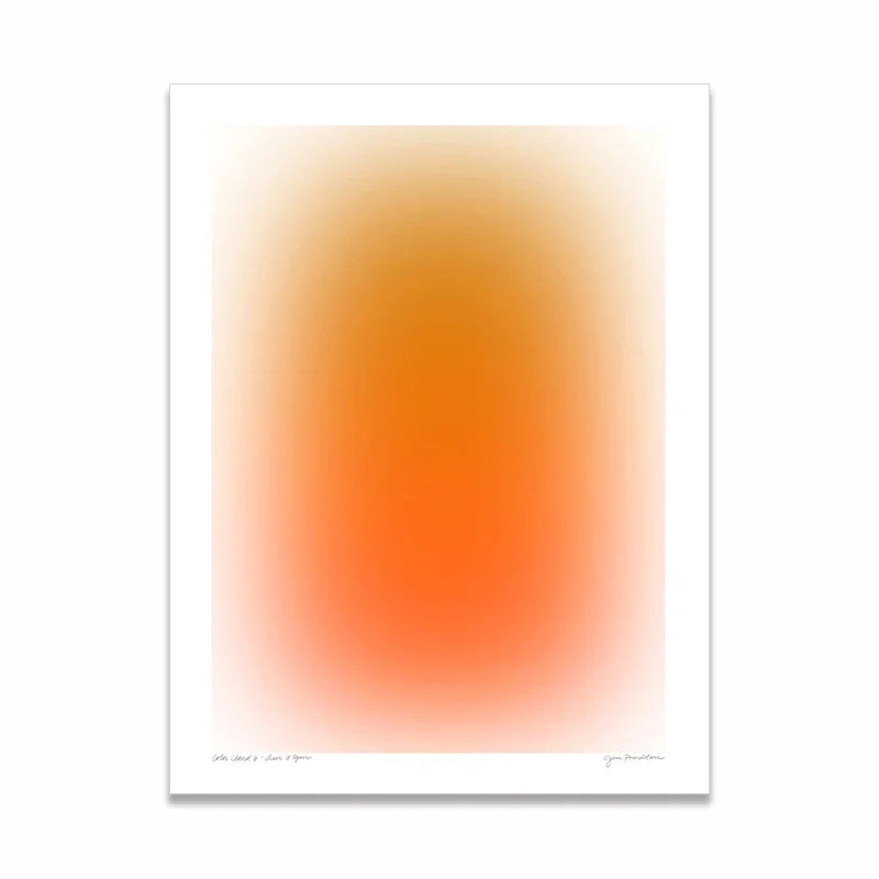 Modern , Minimalist, Wall Art, Gradient Swoosh Blue Orange, HD Canvas Print Poster, Home Living Room, Room Decoration