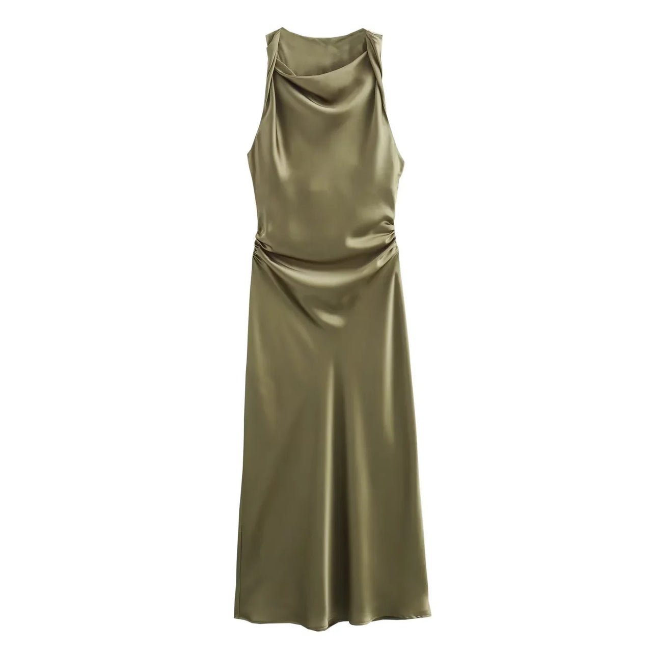 Satin Long Dresses for Women 2026 Summer Slip Midi Dress Woman Sexy Evening Party Dress Sleeveless Female Elegant Dresses