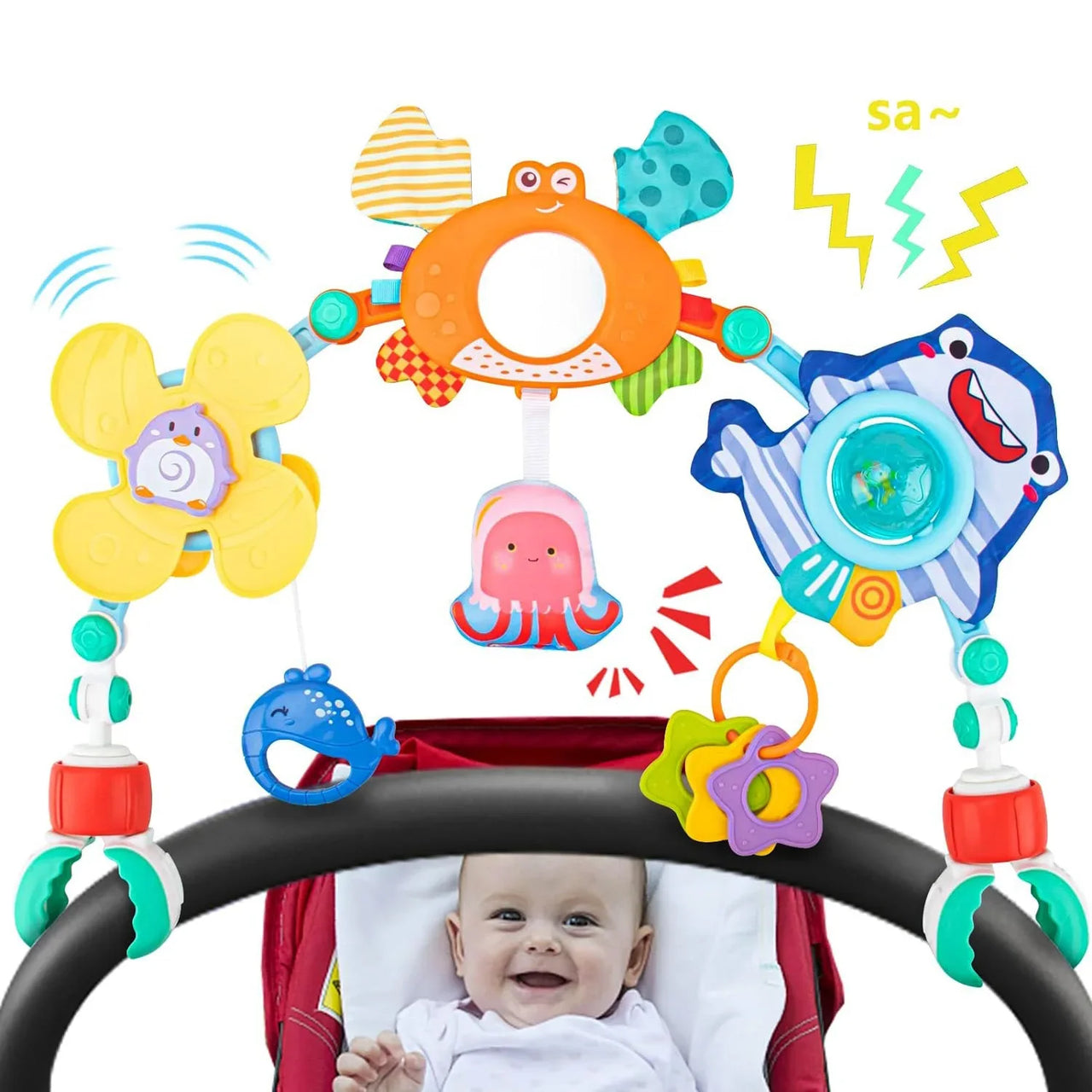 Baby Stroller Arch Toys Pram Activity Arch Toys Bouncer Toy Fine Sensory Development Motor Skills Toys  Arch Baby Car Seat Toys