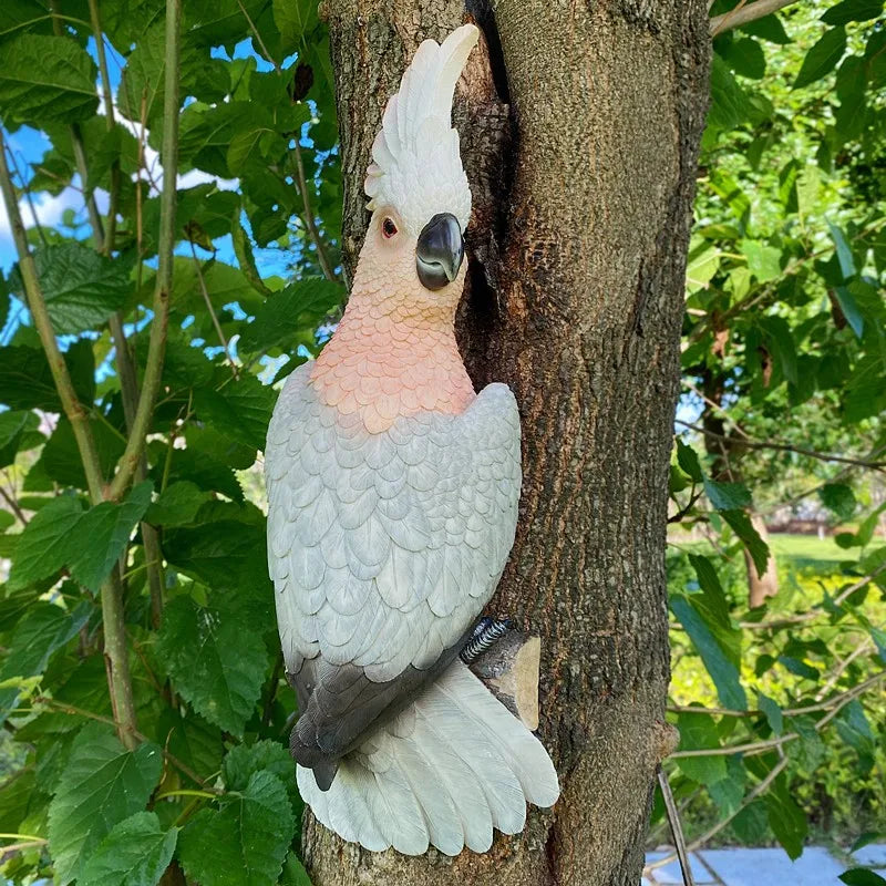 1pc Wall Mounted Parrot Statue, Simulation Outdoor Garden Resin Crafts,Landscaping DIY Garden Sculptures, Yard Lawn Home Decor