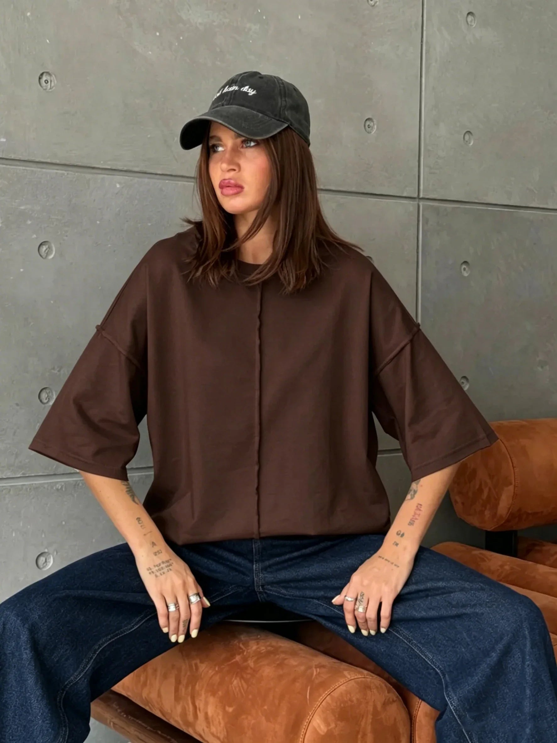 Hirsionsan Summer Casual Oversized T-shirts Women 100% Cotton Pink Loose Tees 2025 New Cusual Solid O Neck Female Aesthetic Tops
