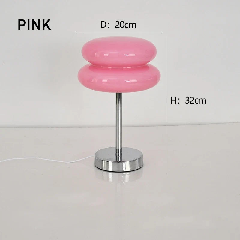 Ins Glass Stained Table Lamp Children's Lamp Bedroom Bedside Atmosphere Lamp Decoration Egg Tart Lamp Drop Shipping Dropshipping
