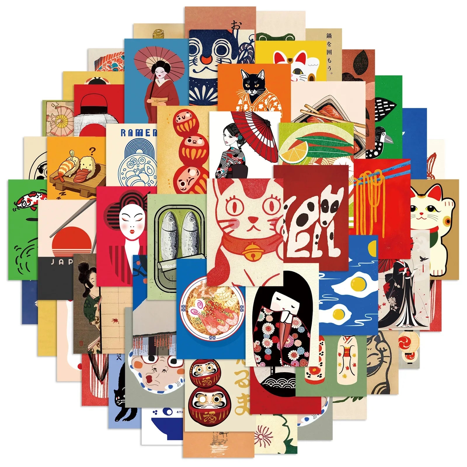 50/100PCS Cartoon Japanese style Poster Stickers - Decor Refrigerators Skateboards Computers, Laptops, Waterproof Stationery