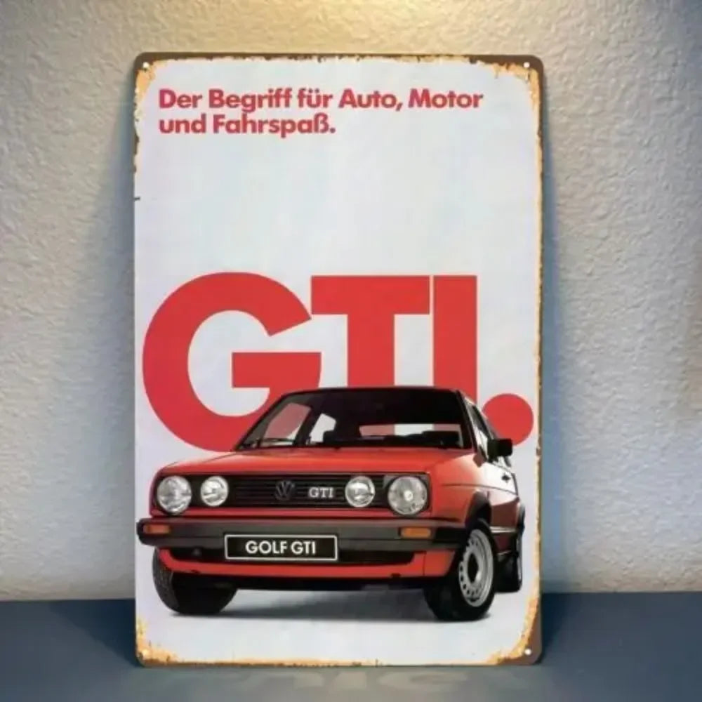 GolfMk1TinPoster 1pcs Golf Mk1 Car Metal Poster Tin Sign - Durable Wall Art for Car Fans/Home