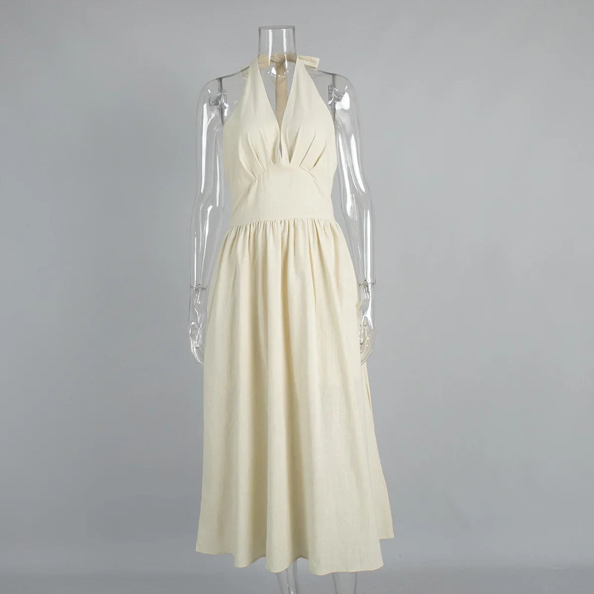 2025 New Women Summer Cotton Long Dress Sleeveless Sexy V-Neck Boho Maxi Dress Loose Style Long Dress Vestidos Clothes