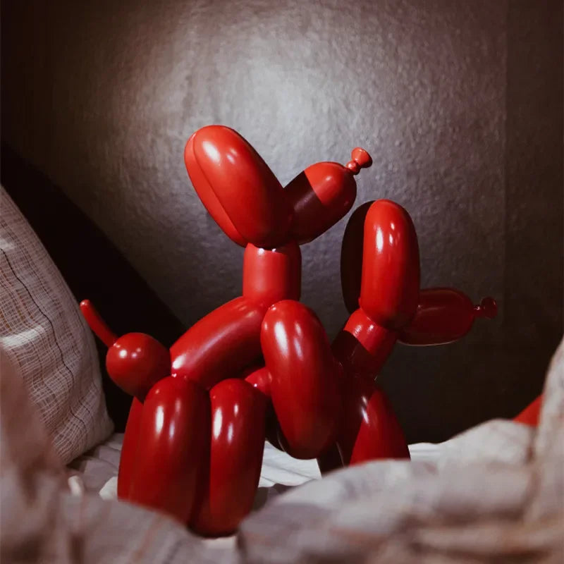 Sculpture de chien ballon en résine moderne, artisanat animalier, décoration de la maison, statue de chien, cadeau de Noël, déco