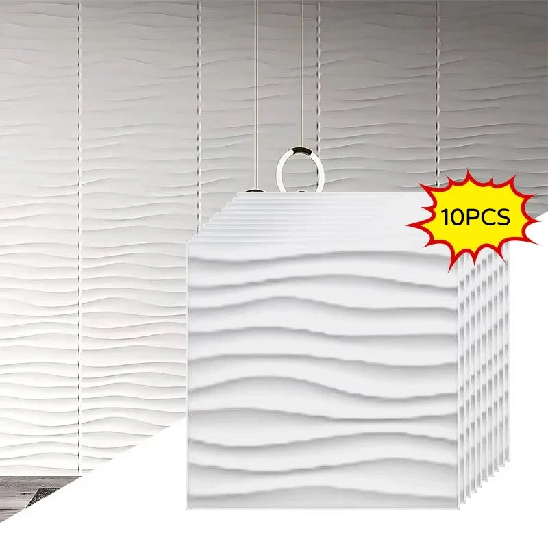 10PCS 30x30cm Wall Sticker 3D Wall Panels Indoor Wall Decoration For Living Room Bedroom Hotel Office Mural Tile-Panel-Mold