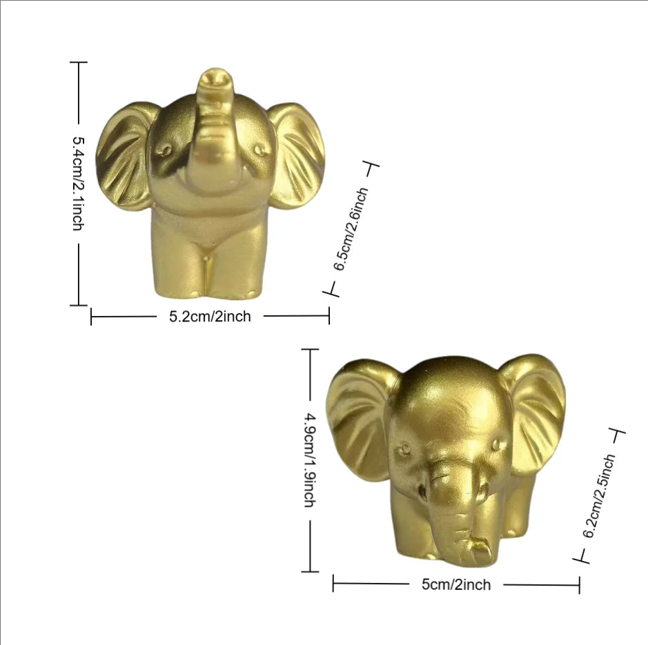 Nordic Style Black and White Golden Elephant Figurine, Auspicious Meaning Home Decoration Item, Stylish and Exquisite Decoration for Living Room and Study, Conveying a Warm Atmosphere