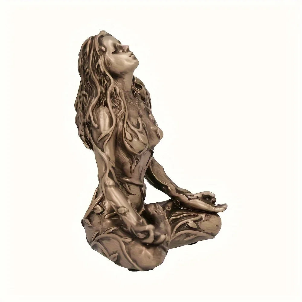Goddess Statue, Gaia Statue, Mother Earth Nature, Moon Statue, Resin Witch Spirit Statue, Home Room Decoration, Garden Decoratio