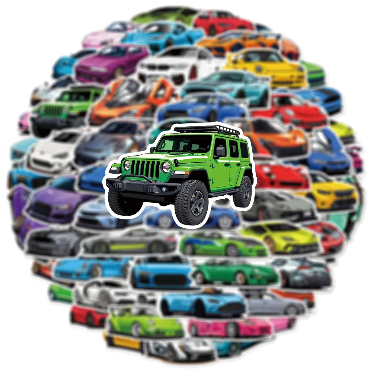 50/100 PCSRacing Car Cartoon Stationery Graffiti Stickers Decorative Water Cups Scooter Luggage Waterproof Stickers