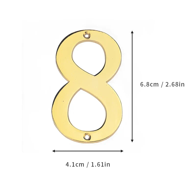 1Pcs 3Inch Metal House Numbers with M2 Screws Solid Zinc Alloy Mailbox Numbers 3D Address Numbers for Outside House Apartment