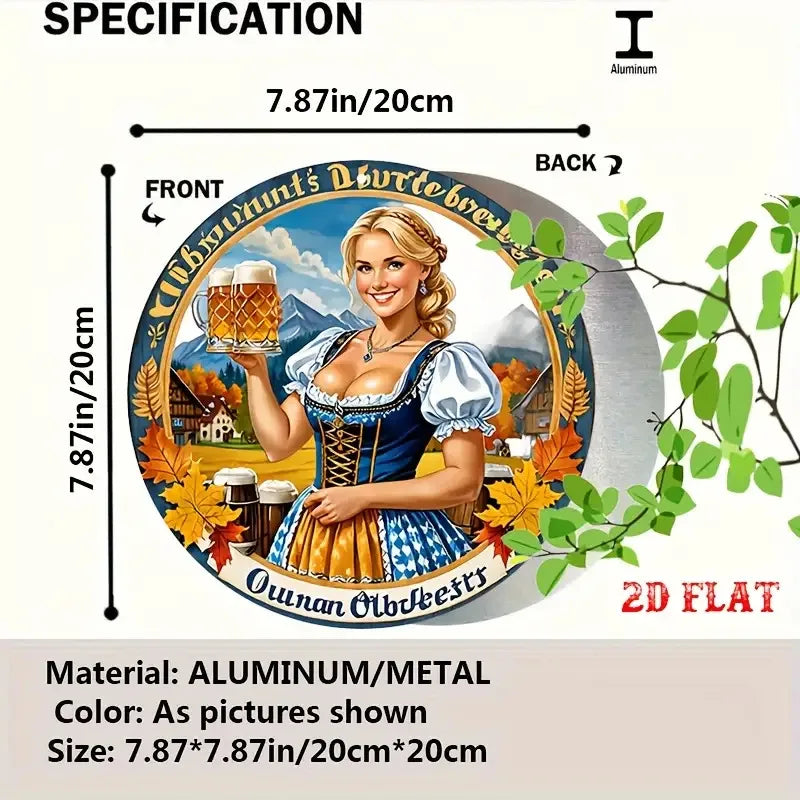2D Flat 1pc Blonde Aluminum Metal Tin Sign, Retro Round Aluminum Sign, Vintage  Round Aluminum Sign - Beer Rustic Metal Wall Art
