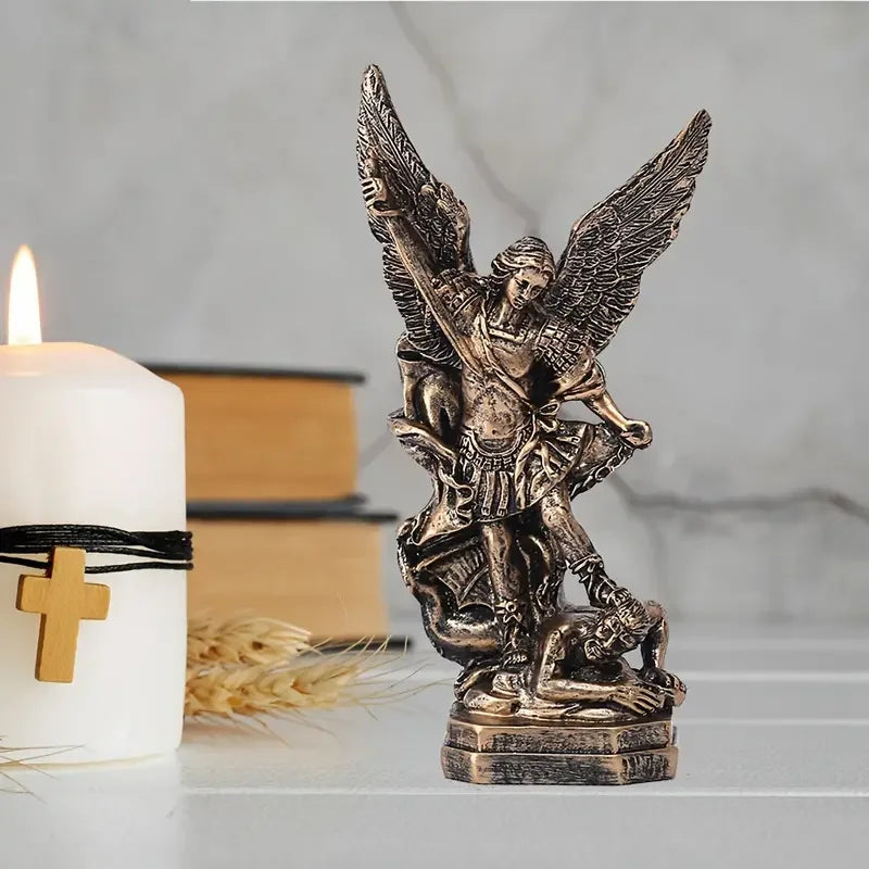 San Miguel Arcangel Statue St Michael Statue Resin Saint Archangel Michael Statue Saint Michael Collection Figurine Decor