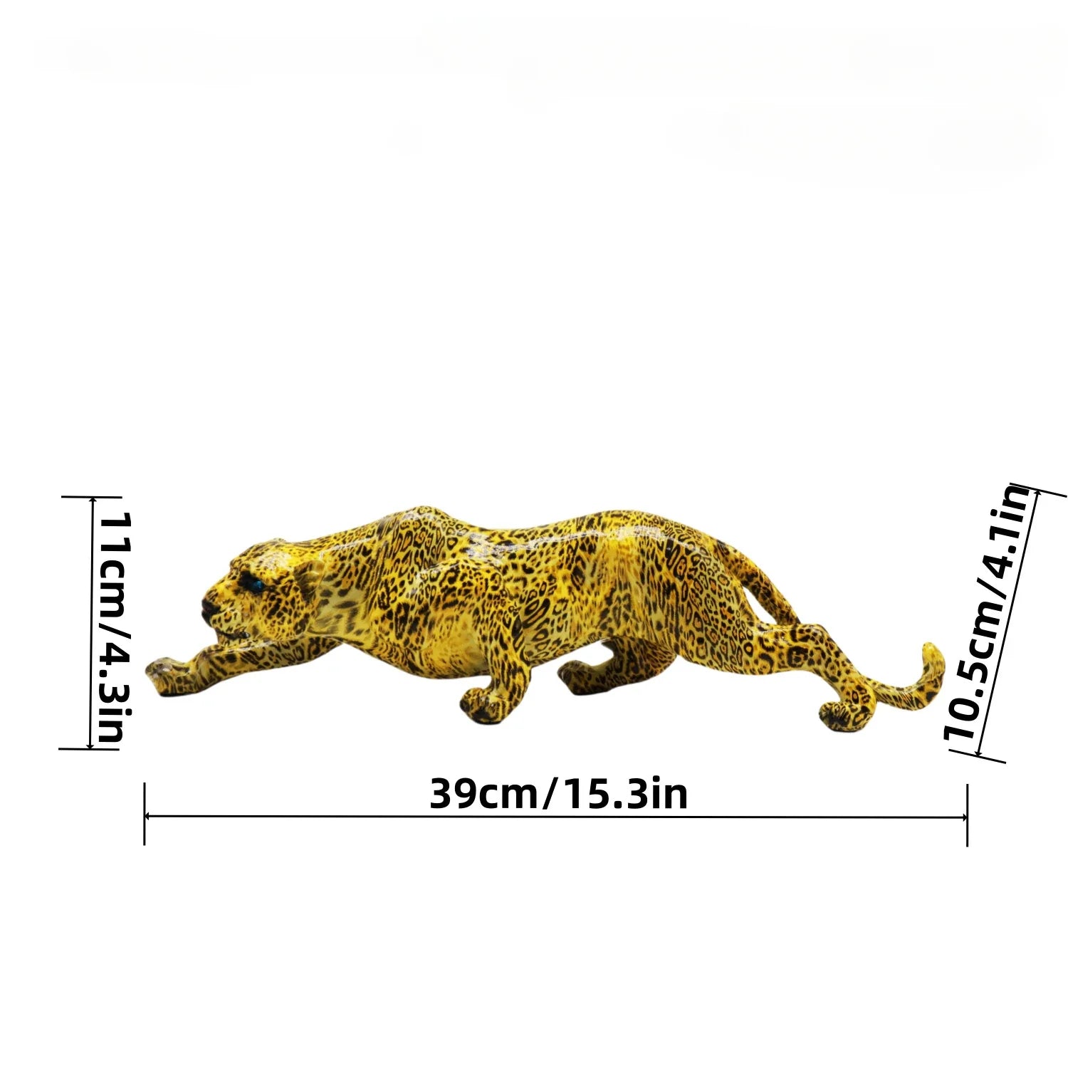 Cheetah Statue Home Decor Leopard Sculpture Resin Sitting Panther Figurine Desktop Table Top Ornament Home Office Decoration