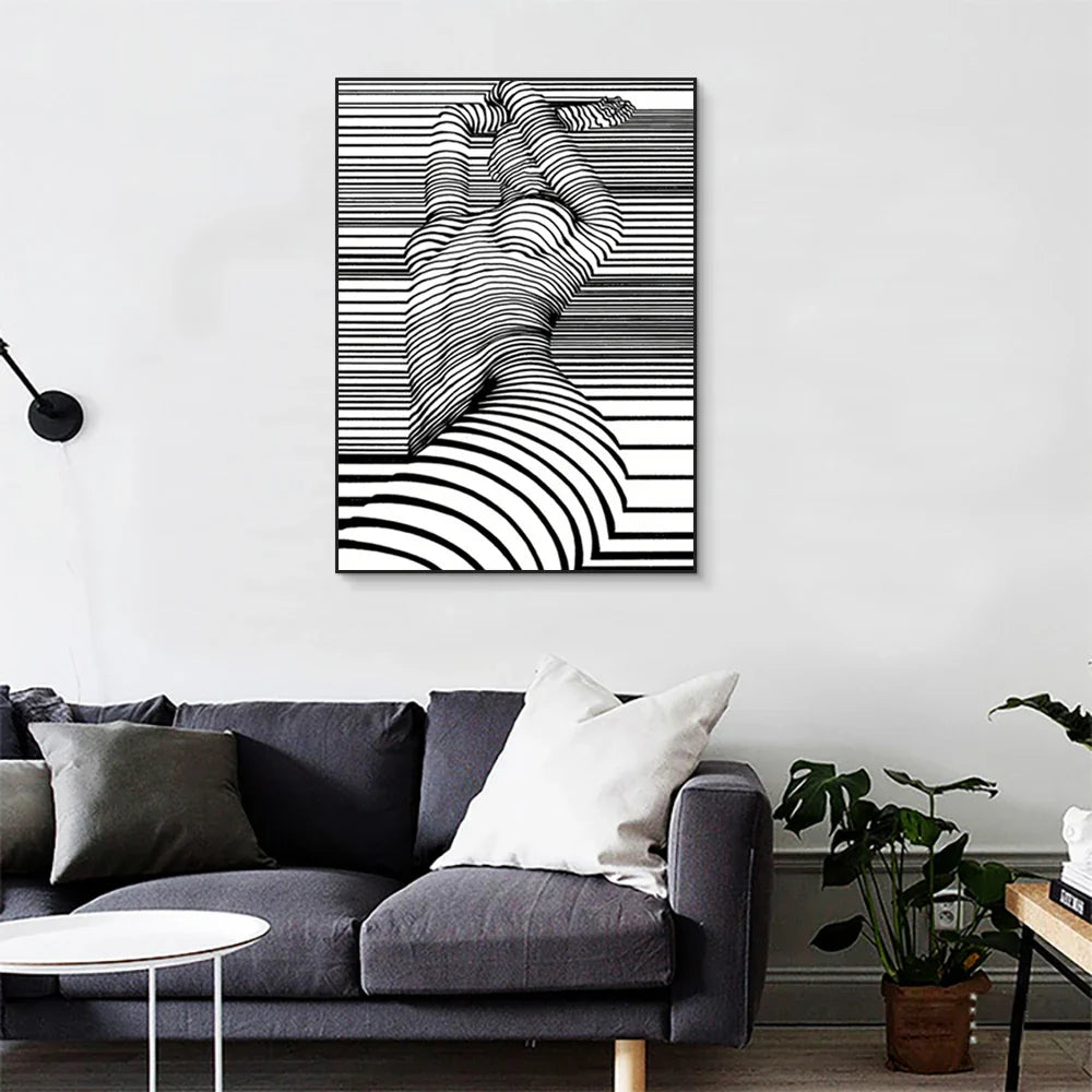 Modern Abstract Wall Art Black and White Nude Woman Picture HD Canvas Printed Poster Home Living Room Hallway Decoration