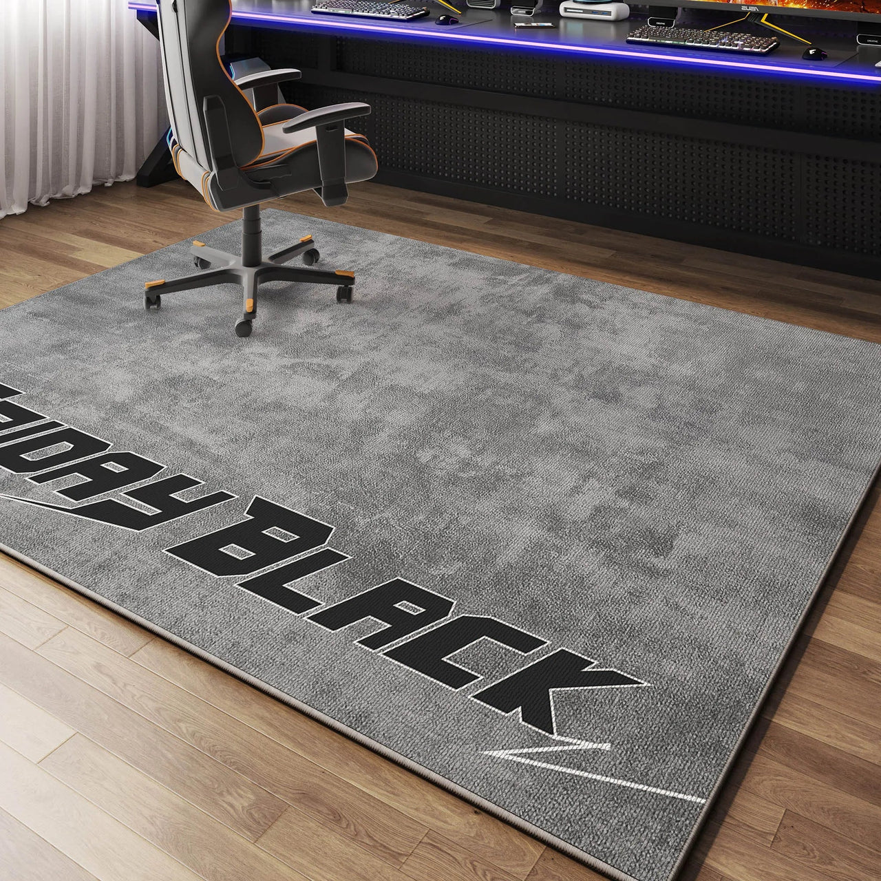 VIKAMA Luxury Casual Gaming Room Carpet Quiet Bedroom Office Chair Floor Mat Anti-Slip Male Dormitory Carpet Home Decoration