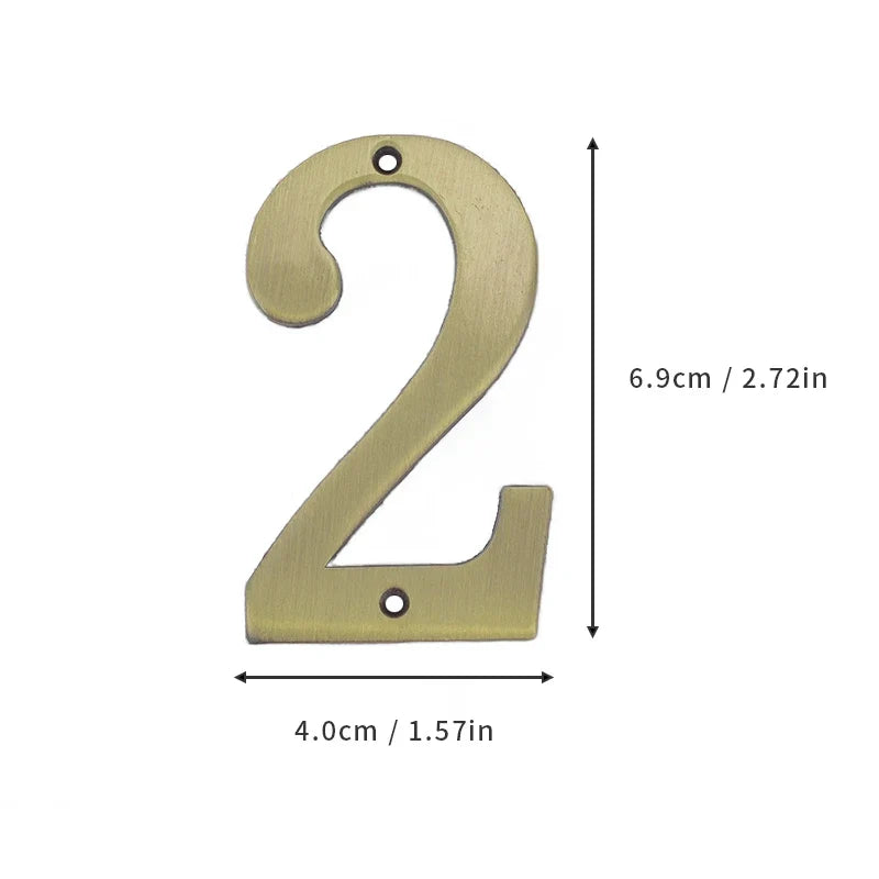 1Pcs 3Inch Metal House Numbers with M2 Screws Solid Zinc Alloy Mailbox Numbers 3D Address Numbers for Outside House Apartment