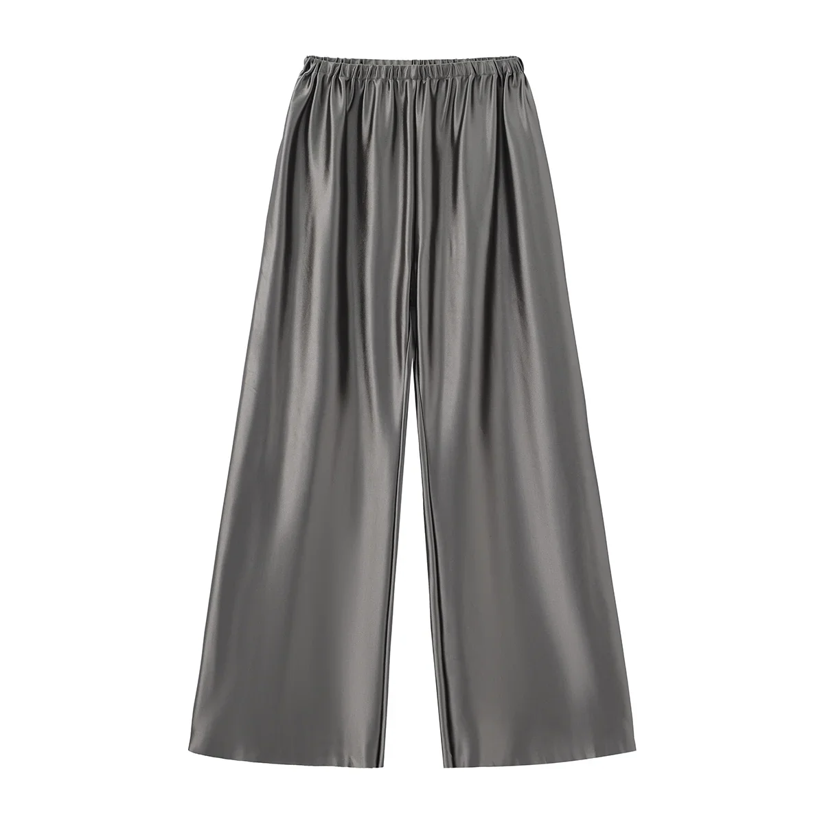Satin Wide Leg Pants Long Floor Casual Pants Women's Summer