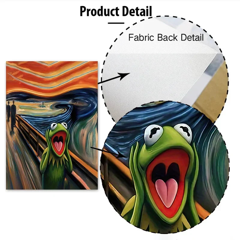 Modern Abstract Wall Art Screaming Frog Painting HD Canvas Print Poster Home Living Room Bedroom Classroom Decoration