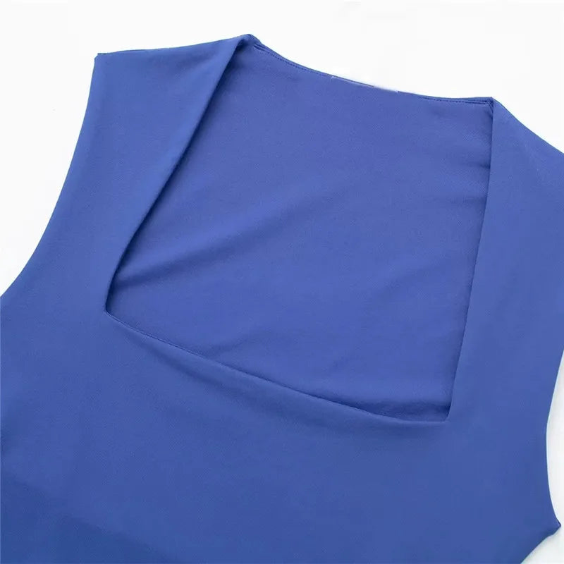 MUJER Woman Black Body Sleeveless Bodysuit Women Square Neck Sexy Lingerie For Women Body Wide Straps Bodycon Summer 2025 Tops