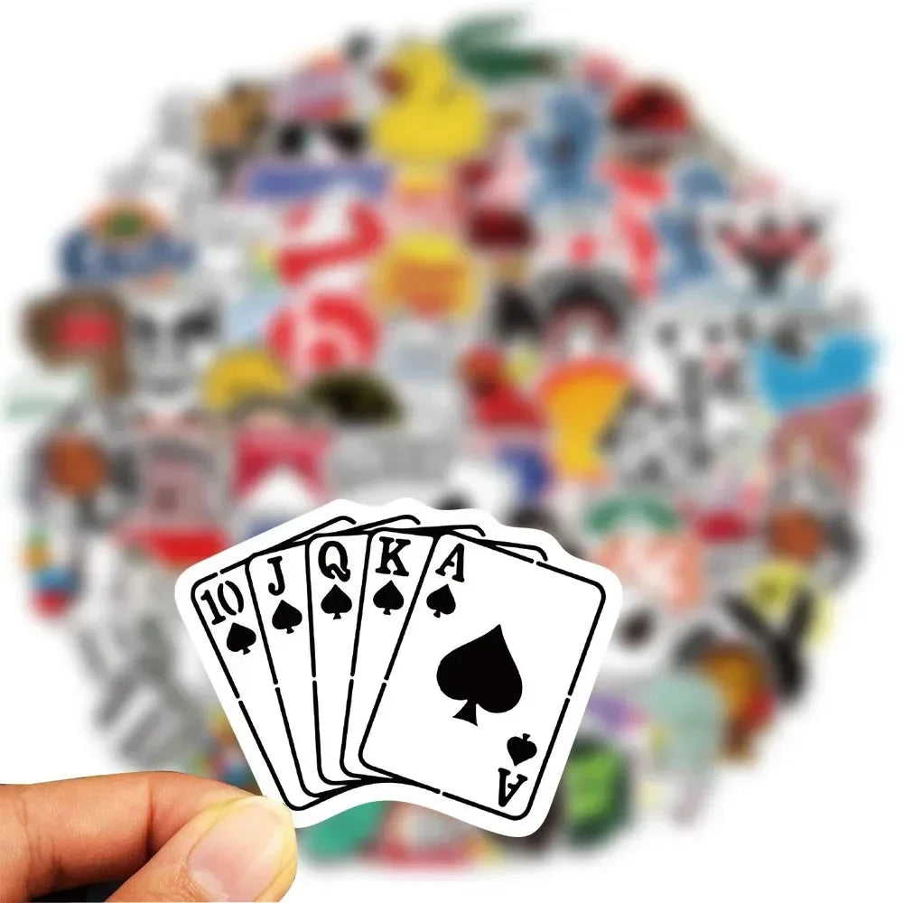 50/100/200Pcs Fashion Cool Brand Logo Stickers Aesthetic Motorcycle Phone Car Skateboard Laptop Sticker Decal Classic Kids Toy