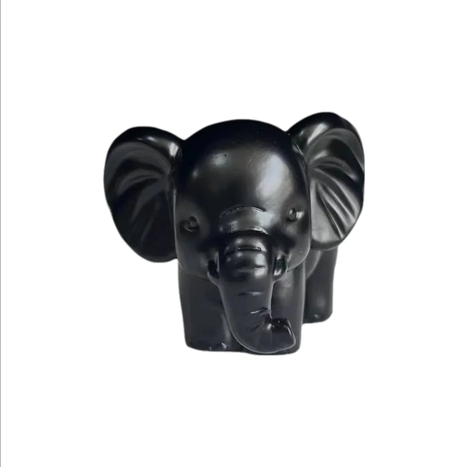 Nordic Style Black and White Golden Elephant Figurine, Auspicious Meaning Home Decoration Item, Stylish and Exquisite Decoration for Living Room and Study, Conveying a Warm Atmosphere
