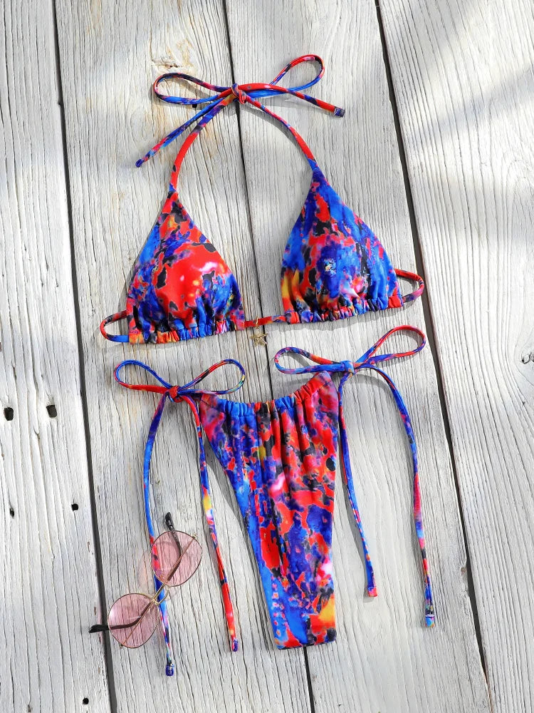 Miyouj Bandage Swimwear Summer Swimsuit High Cut Bikini Set Solid Sexy 2-Piece Suit New Bathsuit Hollow Out Thongs Beachwear