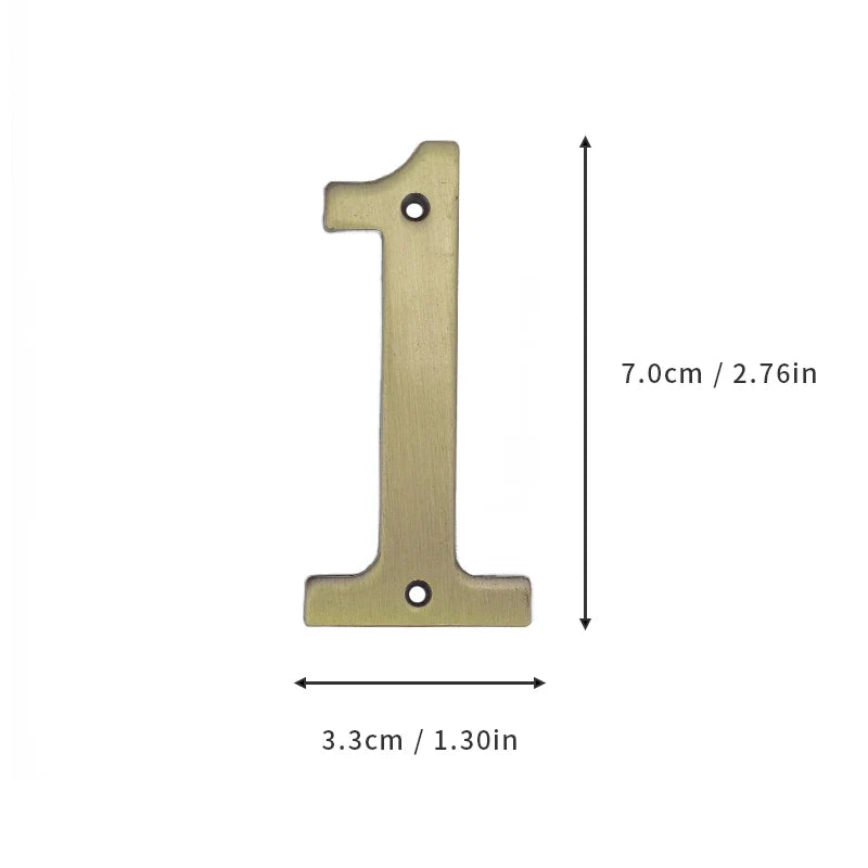 1Pcs 3Inch Metal House Numbers with M2 Screws Solid Zinc Alloy Mailbox Numbers 3D Address Numbers for Outside House Apartment