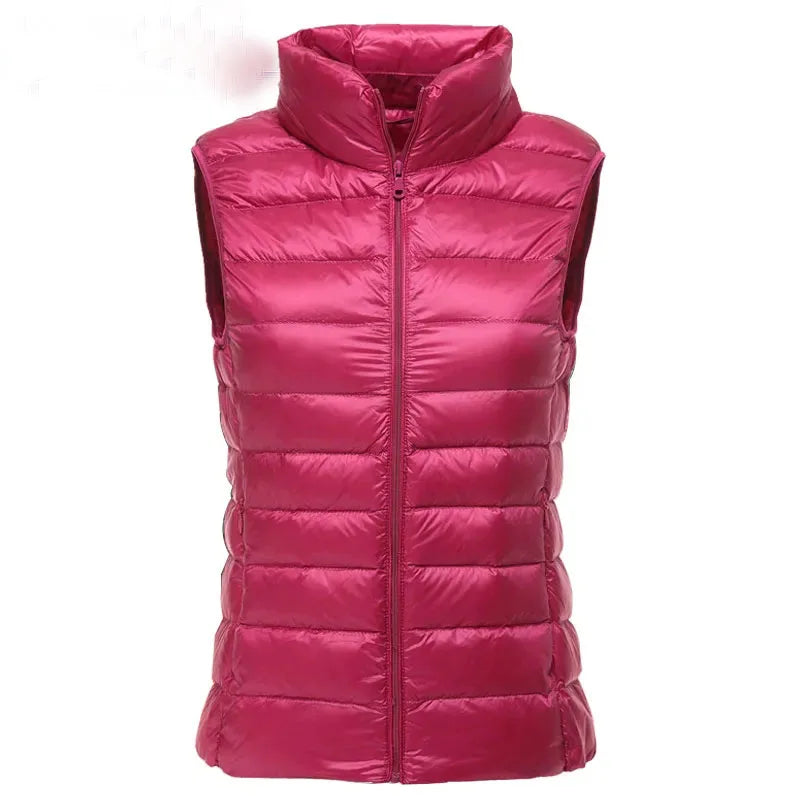 New 2026 Women Women Ultra Light Down Vests Slim Sleeveless Jacket Portable Girl Lightweight Windproof Waistcoat